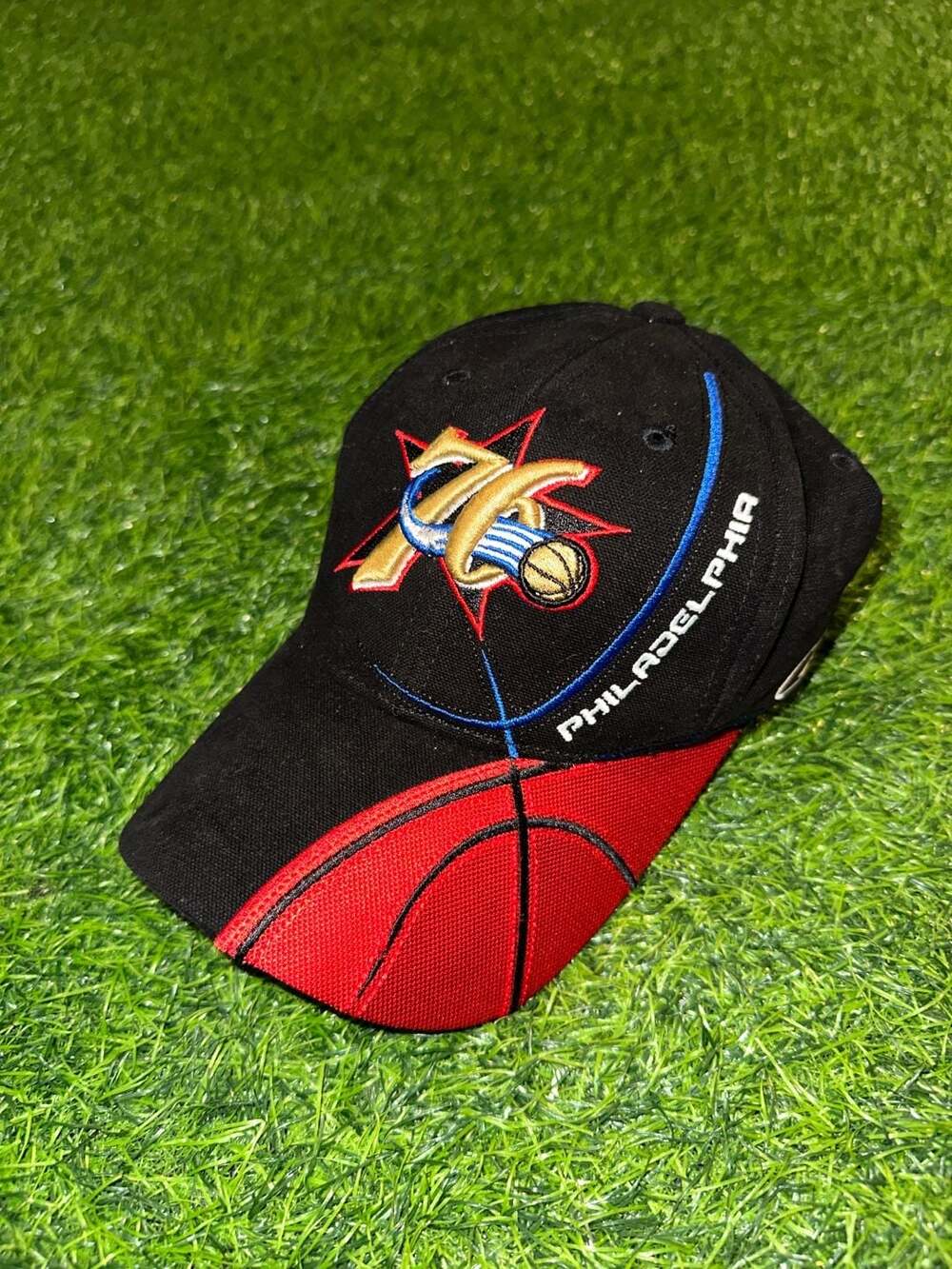 Reebok Philadelphia 76ers Hat Black Red Strapback Cap